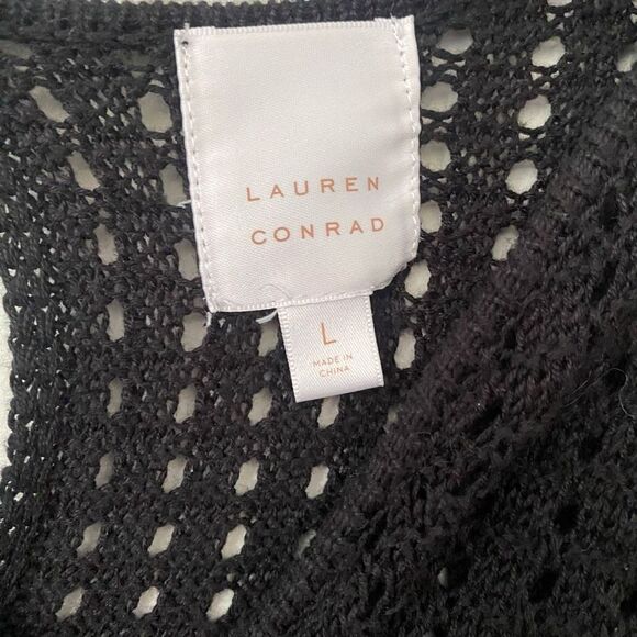 Lauren Conrad Large Black Knit Cold Shoulder Sweater - Picture 2 of 9